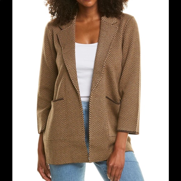 J. Crew Sweaters - JCREW Sophie Sweater in brown herringbone.  Perfect condition.  Size M.